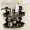 Estante de almacenamiento para lavabo de esquina montado en la pared, estante de almacenamiento para ducha con ventosas, estante de almacenamiento para baño, cesta triangular, sin taladro, montado en la pared