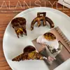 Alian Francia Francia acetato alta calidad color veta de madera agarre clip de tiburón grande luz lujo femenino clip de nuca