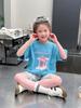 Camisetas Holgadas de Manga Corta para Niñas, Tops Estilo Coreano para Niños, Camisetas de Manga Media Off-Shoulder para Niños Mayores, Nuevos Estilos de Verano 2025 para Niñas