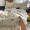 Juego de Colcha de Gasa con Volantes de Encaje Estilo Princesa de Verano Cuatro Piezas, Colcha de Aire Acondicionado, Colcha Refrescante de Verano, Fresco Juego de Tres Piezas, Colcha Lavable a Máquina