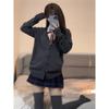 Uniforme JK Otoño Temprano Estilo Universitario Japonés Suéter Holgado de Color Sólido Cárdigan de Punto Chaqueta Fina de Manga Larga para Mujer