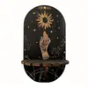Soporte de Exhibición de Madera y Cristal Negro Transfronterizo Soporte de Mano Bohemio Soporte Decorativo Colgante de Madera de Bruja y Cristal