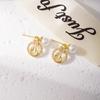 Pendientes Transfronterizos con Textura de Perla Microincrustaciones de Circonita Estilo Retro Francés Estilo Hong Kong de Gama Alta Versátiles para el Día a Día Pendientes para Mujer