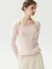 Diseño francés~Conjunto de dos piezas de cachemira para otoño e invierno estilo chal para mujer, ajuste ceñido, tejido de punto con cuello cuadrado