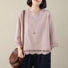 Camiseta de algodão feminina primavera e verão 2024 estilo coreano gola redonda para todos os jogos emagrecimento casual plus size camisa de base de manga solta