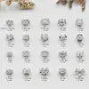 Accesorios de Plata de Ley S925 Incrustados con Circonita Cuentas Espaciadoras Perforadas Pulsera DIY Espaciador Collar Colgante Accesorios para Pulsera