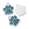 Liga Colorida Pingente de Pegada de Cachorro com Gotejamento de Óleo Tag de Gato com Glitter Pingente de Joia de Garra de Urso Feito à Mão DIY