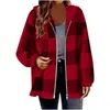 Amazon 2025 Nuevo Otoño e Invierno Elegante Cuadros Holgado Casual Manga Larga con Capucha Cardigan de Piel Chaqueta con Cremallera