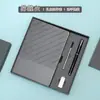 Set de Regalo de Caja con Cuaderno A5 Transfronterizo con Logo Personalizado, Cuaderno de Negocios con Patrón Diagonal, Caja de Regalo con Termo para Escuela y Empresa