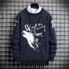 Comércio exterior outono e inverno nova tendência da moda masculina suéter mohair suéter cabeça de lobo fábrica atacado