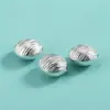 Prata Esterlina S925 Contas Espaçadoras Ovais Escovadas Corda Trançada à Mão Pulseira de Cristal Branco Contas Soltas Acessórios para Colar de Miçangas DIY