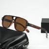 Gafas de Sol de Moda Cuadradas Nuevas Europeas y Americanas con Doble Puente para Hombre Retro Casual para Conducir Negocios Trendy