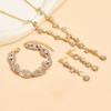Conjunto de Joias Novo Brilhante Cravejado com Diamantes Acessórios de Casamento Femininos Colar Brincos Pulseira Conjunto de Três Peças