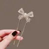 Horquilla China en Forma de U Súper de Hada, Nueva Horquilla Doble de Perlas en Forma de U Estilo Chino, Accesorio para el Cabello Hanfu Estilo Antiguo, Horquilla Simple y de Alta Gama para Mujeres
