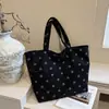 Otoño 2026 Pana Estampado de Retazos de Lunares Elegante Gran Capacidad Moderno Versátil Ligero Simple Bolso de Hombro Cruzado