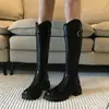 Botas de Cavaleiro Decote V Chuyuji, Botas Longas de Cano Alto com Solado Grosso para Mulheres, Botas Longas Chunky de Salto Alto Acima do Joelho Primavera e Outono 2026