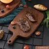 Bandeja de madera, tabla rectangular para bistec, tabla de cortar de madera maciza, plato para servir frutas, plato de madera ovalado para comida occidental, tabla para pizza