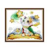 Paquete de materiales de bordado de punto de cruz de animal de dibujos animados, gatito Príncipe, transfronterizo, nuevo, decoración de dormitorio, venta al por mayor de fábrica, entrega