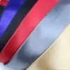 Corbata para hombre seda sintética 5cm cremallera perezosa color liso monocromática ventas directas de fábrica al por mayor