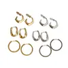 Pendientes de Aro Minimalistas de Moda Transfronteriza Europea y Americana con Aguja de Plata 925, Lujo Ligero, Sensación de Alta Gama, Pinzas para Orejas y Accesorios para Orejas Versátiles