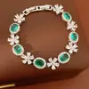 Mismo estilo que en Xiaohongshu: Pulsera ovalada de circón, una pieza de joyería lujosa y elegante con un diseño minimalista, perfecta para un look dulce y versátil