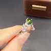 Anillo de Diopsita Natural Accesorios para Mujer Nicho Gama Alta Joyería de Plata 925 5*5mm Moda Lote de Fábrica