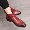 Sapatos masculinos de couro de cano alto, estilo coreano, moderno, estilo britânico, botas Martin, botas de motocicleta pontudas, sapatos de couro Cher
