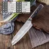 Conjunto faca Damasco padrão de aço cabeça fatia chef fruta cozinha japonesa aço inoxidável faca prato comércio exterior transfronteiriço