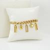 Pulsera Larga de Corazón Sencilla Estilo Europeo y Americano de Acero de Titanio con Oro de 18K para Mujer, Acero Inoxidable Transfronterizo Versátil en Stock al por Mayor Diseño Geométrico