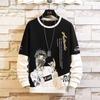 Camiseta de manga larga para hombre de primavera y otoño, camiseta para hombre, nueva marca de moda, estudiante superior, estilo coreano, ropa para niños, suéter de cuello redondo para hombre
