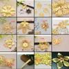 Acessórios de peça de flor de galho para cocar de noiva de fantasia DIY Borboleta oca Flor Pétala redonda Acessórios de joia Atacado