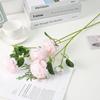 Flores Artificiales, 3 Cabezas de Peonías, Accesorios para Fotografía de Boda, Ramo de Mano, Ramo de Rosas Artificiales, Esencial al por Mayor, Alta Simulación