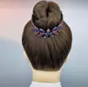 Acessório de cabelo de folha de oliveira em resina, modelador de coque, grampo de cabelo para mulheres, ornamento de cabelo profissional, clipe torcido, cheio de strass, clipe para rabo de cavalo