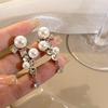 Pendientes largos de perlas con aguja de plata 925 para mujer, de alta gama europea y americana, elegantes, ligeros, de lujo, con borlas, para uso industrial.