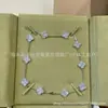 Colar Trevo de Quatro Folhas Van Cleef & Arpels CNC Versão Alta Madrepérola Branca Natural Banhado a Ouro 18K Real Prata Pura Colar de Dez Pétalas