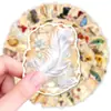 Paquete de Pegatinas Estilo Nuevo Transfronterizo de 50 Piezas Retro Vintage Europeo Pegatinas Creativas para Decoración de Diario de Cartas Antiguas