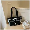 Bolso de Mano de Letras Literarias Japonesas Casual Gran Capacidad Simple para Viajes al Trabajo Bolsa de Lona Estudiante Clase Viajes al Trabajo Bolso de Hombro Único