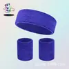 Conjunto Esportivo Pronto Feito Personalizado Protetor de Fitness Absorvente de Suor Respirável Poliéster Algodão Pulseiras de Pulso Faixas de Cabeça Tiras para Futebol e Basquete