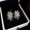 Pendientes de Botón de Flor de Circonita Estilo Minimalista Aguja Plateada Coreanos Ins Elegantes Versátiles Pendientes de Lujo Ligero Pendientes de Gama Alta