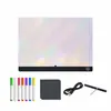 Pizarra acrílica de dibujo iluminada con luz RGB de colores transfronteriza, pizarra de garabatos para niños, pizarra de mensajes borrable, pizarra de dibujo DIY, regalo de juguete