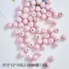 Cuentas redondas sueltas de cerámica esmaltada en horno de alta temperatura, cuentas con agujeros grandes, pies de cuentas, pulsera de dibujos animados, joyería china, material de cadena para teléfono móvil