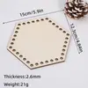 Lascas de Madeira Cortadas a Laser com Furos, Placa de Madeira, Tiras de Tecido, Cesta, Base de Madeira, Base de Madeira Crochê à Mão, Placa de Tecelagem DIY