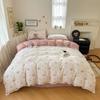 Juego de Ropa de Cama de Cuatro Piezas para Dormitorio de Estudiante Individual de Otoño e Invierno, Juego de Tres Piezas, Funda de Edredón Individual, Algodón de Aloe Vera