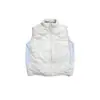 RUMENG Estilo Japonês Funcional para Exterior Repelente à Água Tricô Patchwork Colete de Penas Penas de Pato Branco Esportivo Gola Alta Colete de Penas