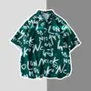 Camisa de verano para hombre de manga corta, estilo hawaiano tailandés, corte holgado casual, camisa de playa moderna estilo Hong Kong, casual de manga corta