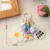 Llavero Colgante de Flor de Acrílico Creativo Lindo Estilo Ins para Bolsos de Niñas, Encanto Decorativo, Colgante Pequeño de Pareja