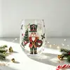 Vaso de whisky de marca independiente, nuevo producto transfronterizo, vaso de cristal con diseño de Papá Noel, vaso de whisky de cristal hecho a mano