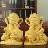 Adornos de Talla en Madera de Boj Natural, Versión Q del Bodhisattva Manjushri y el Bodhisattva Samantabhadra, Artesanías de Talla en Madera Maciza para Decoración del Hogar y Regalos
