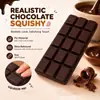 Brinquedo squishy em formato de chocolate em estoque para alívio do estresse, textura macia e espremível, brinquedo squishy grande com tema de comida, recuperação lenta