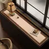 Tapete de Mesa para Aparador Vintage Estilo Francês, Tapete Protetor à Prova d'Água e de Óleo para Bancada de Gabinete de TV, Toalha de Mesa Longa Anti-Sujeira para Sapateira